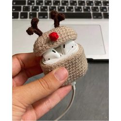 Knitted Case for AirPods Headphones Deer Custom