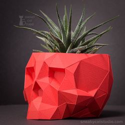 Skull planter - 3D Papercraft template Digital pattern for printing and cutting (pdf, svg*, dxf*)