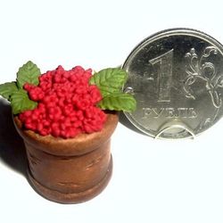 Dollhouse miniature 1:12 Forest raspberry, rustic style.