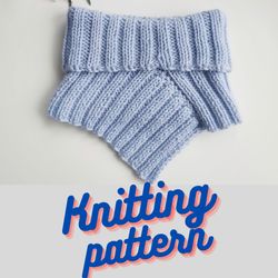 Knitting pattern turtleneck  digital PDF Circle neckwarmer knit pattern scarf knitting tutorial