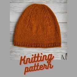 Knitting pattern simple hat digital PDF Hat knit pattern Knitting tutorial