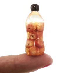Dollhouse miniature 1:12 Bottle of apple juice, a jar of apples, apple juice
