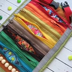 Fabric zipper toy , Toddler Travel toy, Sensory Quiet Book,  Baby Busy Mat , Fidget blanket with  zippers