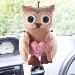 Owl ornament, Owl gift, Car accessories for women, Rear view mirror accessories, 21st birthday gift for her, Owl decor