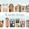 Winter snowy houses clipart
