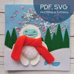 svg, pdf pattern, quiet book page yeti