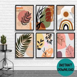 Boho wall decor, Mid century modern art, Bohemian Wall Art Gallery Wall Set,Mid Century Modern Prints