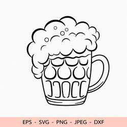 Beer Mug Svg Alcoholic drink foam Dxf File for Cricut