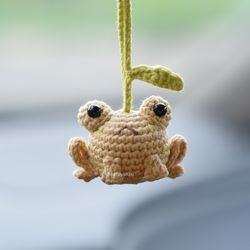 frog hanging car charm, grumpy frog car accessory, car decor for teens, frog car  Valentines day gift, gift for mom