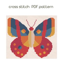 Butterfly cross stitch, Animal cross stitch pattern, PDF Pattern /125/