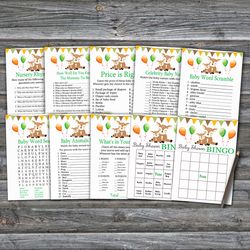 Oh Deer baby shower games bundle,Fawn Baby Shower games package,Fun Baby Shower Games,9 Printable Games-278