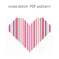 Heart cross stitch pattern Cross stitch for beginner Easy cross stitch Instant Download /128/
