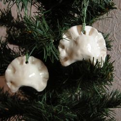 Ceramic pierogies. Cristmas tree ornament