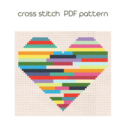 Heart cross stitch pattern Cross stitch for beginner Easy cross stitch Instant Download /129/