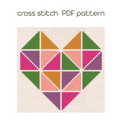 Heart cross stitch pattern Cross stitch for beginner Easy cross stitch Instant Download /130/