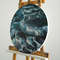 Abstract blue seascape wave oil painting on a round canvas.jpg