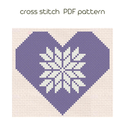 Christmas heart cross stitch pattern Cross stitch for beginner Easy cross stitch Instant Download /133/