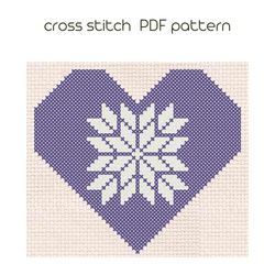 Christmas heart cross stitch pattern Cross stitch for beginner Easy cross stitch Instant Download /133/