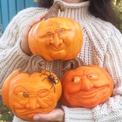 Halloween pumpkins (SET of 3), Jack O'Lantern