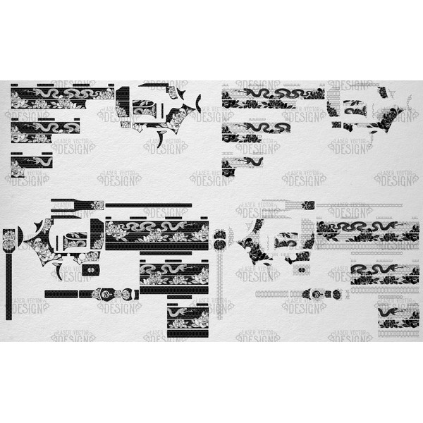 VECTOR DESIGN Colt Python 357 6, 4.25, 3 Snake and flowers - Inspire Uplift