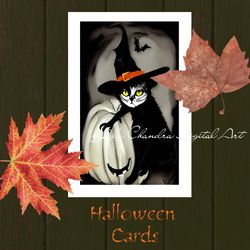 10 halloween cards instant download art journal printable decoupage scrapbook