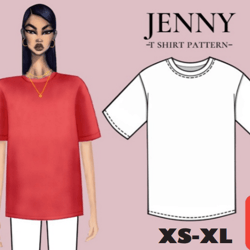 oversized  basic t-shirt women basic pattern  digital pattern pdf sewing pattern  xs - xl