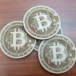 Digital Template Cnc Router Files Bitcoin Cnc Files for Wood Laser Cut Pattern