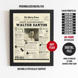 96th birthday, 96th birthday newspaper, 96th birthday gift for grandma, 96th birthday ideas, 96th birthday gifts bday