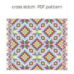 Ornament cross stitch, Geometric cross stitch pattern, PDF Pattern /136/