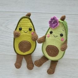 Avocado crochet pattern, amigurumi food vegetable, cute veggie crochet pattern