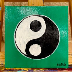 yin yang wall art. taoist painting. chinese wall art. asian wall art