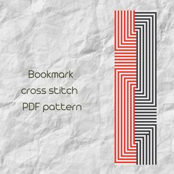 Bookmark cross stitch pattern / Ornament geometric cross stitch / Easy cross stitch / PDF Pattern /142/