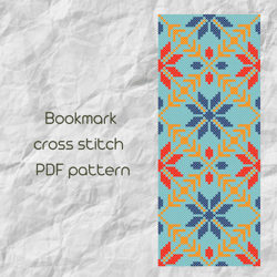 Bookmark cross stitch pattern / Ornament geometric cross stitch / Easy cross stitch / PDF Pattern /143/