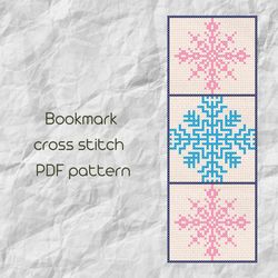 Bookmark cross stitch pattern / Snowflake ornament cross stitch / Easy cross stitch / PDF Pattern /144/