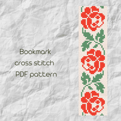Bookmark cross stitch pattern / Flower ornament cross stitch / Easy cross stitch / PDF Pattern /146/