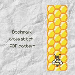 Bookmark cross stitch pattern / Bee ornament cross stitch / Easy cross stitch / PDF Pattern / PDF Instant Download /148/