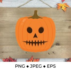 spooky halloween pumpkin face. cartoon jack-o-lantern