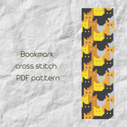 Bookmark cross stitch pattern / Cats books cross stitch / Easy cross stitch / PDF Pattern / PDF Instant Download /151/