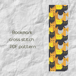 bookmark cross stitch pattern / cats books cross stitch / easy cross stitch / pdf pattern / pdf instant download /151/