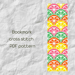 Bookmark cross stitch pattern / Citrus bookmark cross stitch / Easy cross stitch / PDF Pattern / Instant Download /152/