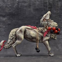Gray wolf Original creature Figurine Sculpture Art doll