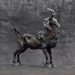 Black goat Monster Original creature Figurine Art doll Toy animal