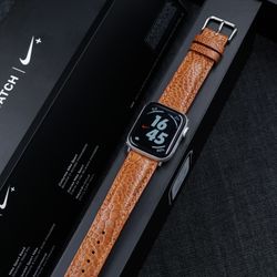 Handmade Elegant Ostrich Leather Apple Watch Band for Apple Watch Series 8/7/6/SE/5/4/3/2/1 Apple Watch Ultra