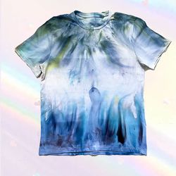 unisex bright clothes women's men's t-shirts tie dye handmade manual coloring cotton oversize size 8 / m