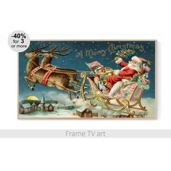 Samsung Frame TV Art Christmas vintage, Frame TV Art winter, Frame TV art Santa Claus, Frame TV art Holiday | 769