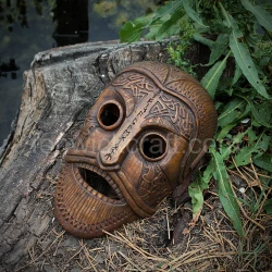 Viking Celtic Mask / Carved Wooden Mask