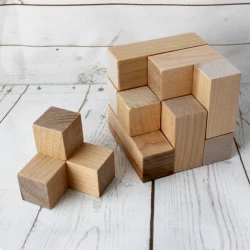 wooden puzzle - 3d cube, toddler toys age 2 3 4 5 year, wood montessori baby building blocks stack board game