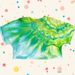 Women t-shirt top Tie Dye mandala bright clothes custom handmade Cotton oversize size 8 / M