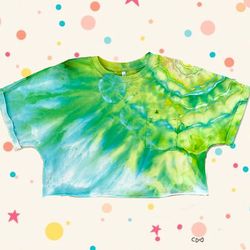 women t-shirt top tie dye mandala bright clothes custom handmade cotton oversize size 8 / m