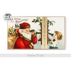 Samsung Frame TV Art Christmas vintage, Frame TV Art winter, Frame TV art Santa Claus, Frame TV art Holiday | 773